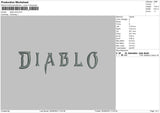 Diablo Text Embroidery File 6 sizes