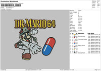 Mario Pill Embroiery