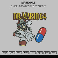 Mario Pill Embroiery