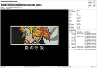 Flame Rengoku Embroidery File 6 sizes