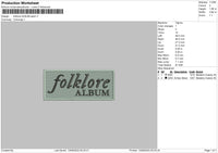 Folklore Text Embroidery File 6 sizes