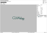 Glam Embroidery File 6 sizes