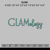 Glam Embroidery File 6 sizes