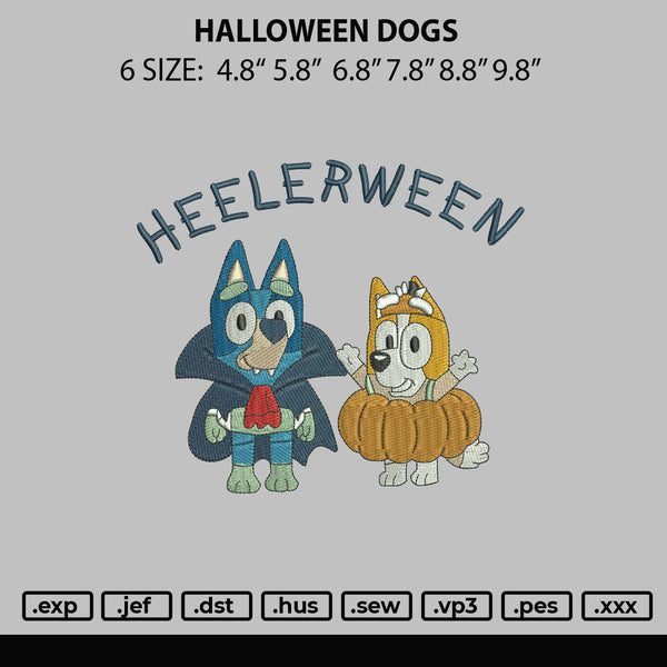 Halloween Dogs Embroidery File 6 sizes