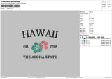 Hawaii Est 1959 Embroidery File 6 sizes