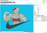 Hello Kitty Muscle Embroidery File 6 size