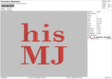 MJ Text Embroidery File 6 sizes