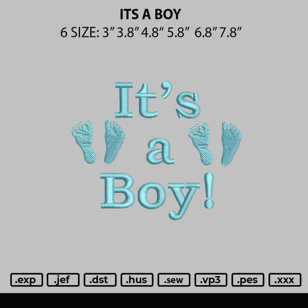 Its A Boy Embroidery File 6 sizes