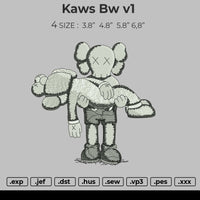 Kaws BW V1 Embroidery