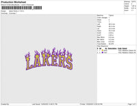 Lakers Flames 02 Embroidery