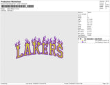 Lakers Flames 02 Embroidery