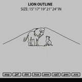 Lion Outline Embroidery File 6 sizes