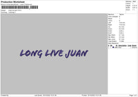 Long Live Juan Embroidery File 6 Sizes