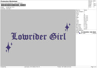 Lowrider G Embroidery File 6 sizes