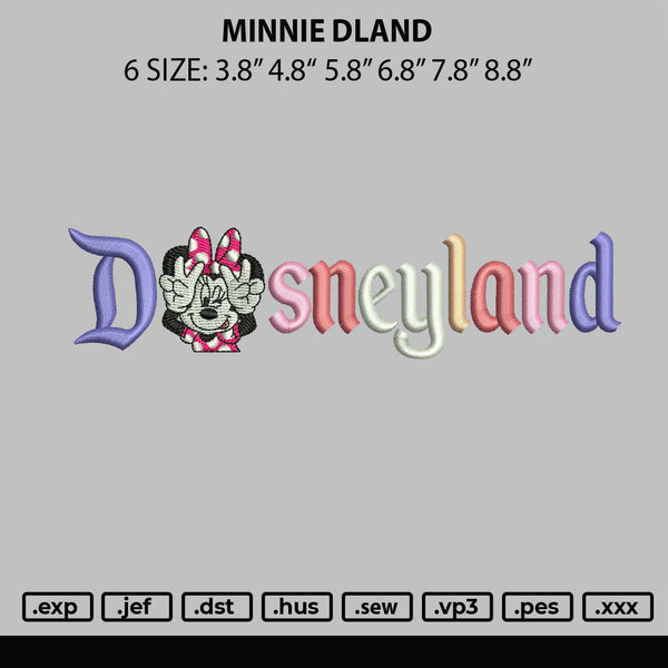 Minnie Dland Embroidery File 6 sizes