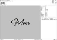 Mom Text V2 Embroidery File 6 sizes