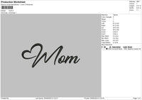 Mom Text V2 Embroidery File 6 sizes