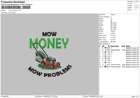 Mow Money Embroidery File 6 sizes