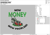 Mow Money Embroidery File 6 sizes