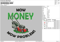 Mow Money Embroidery File 6 sizes