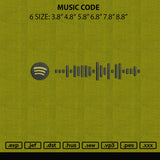 Music Code Embroidery File 6 sizes