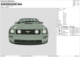 Mustang Car V2 Embroidery File 6 sizes