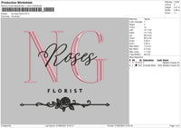 Ng Roses Embroidery File 6 sizes