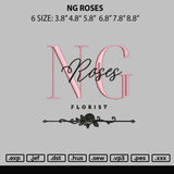 Ng Roses Embroidery File 6 sizes