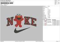 Nike Elmo Embroidery File 6 sizes