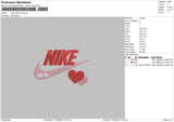 Nike Hearts V2 Embroidery File 6 sizes