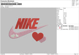 Nike Hearts V2 Embroidery File 6 sizes