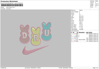 Nike Bunny Dru Embroidery File 6 sizes