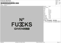 No F Given Embroidery File 6 sizes