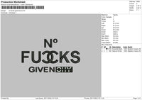 No F Given Embroidery File 6 sizes