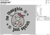 Cow Text Embroidery File 6 sizes