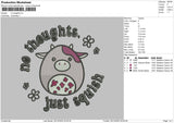 Cow Text Embroidery File 6 sizes