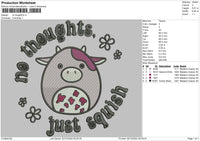 Cow Text Embroidery File 6 sizes