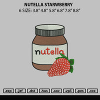 Nutella Strawberry Embroidery File 6 sizes