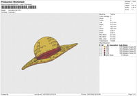 One piece hat Embroidery