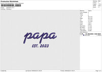 Papa 2023 Embroidery File 6 size