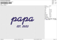 Papa 2023 Embroidery File 6 size