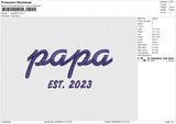 Papa 2023 Embroidery File 6 size