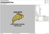 Pizza One Bite Embroidery File 6 Sizes