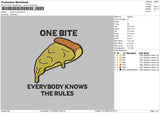 Pizza One Bite Embroidery File 6 Sizes