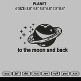 Planet Embroidery File 6 sizes