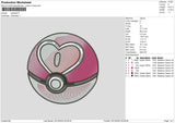 Pokeball Love Embroidery File 6 sizes