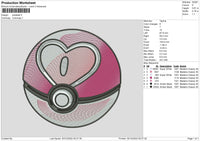 Pokeball Love Embroidery File 6 sizes