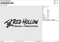 Red Hollow Embroidery File 6 size