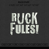 Ruck Puff Embroidery File 6 sizes