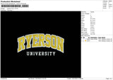 Ryerson Embroidery File 6 sizes